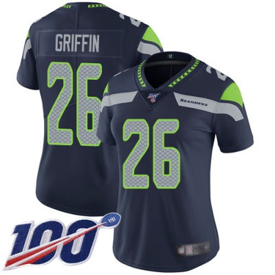 Nike Seattle Seahawks #26 Shaquem Griffin Steel Blue Team Color Women's Stitched NFL 100th Season Vapor Limited Jersey